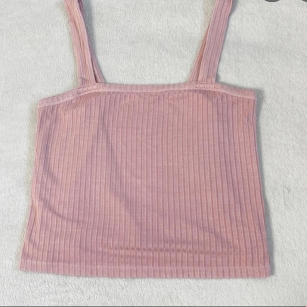 American Eagle Soft & Sexy Ribbed Pink Crop Top